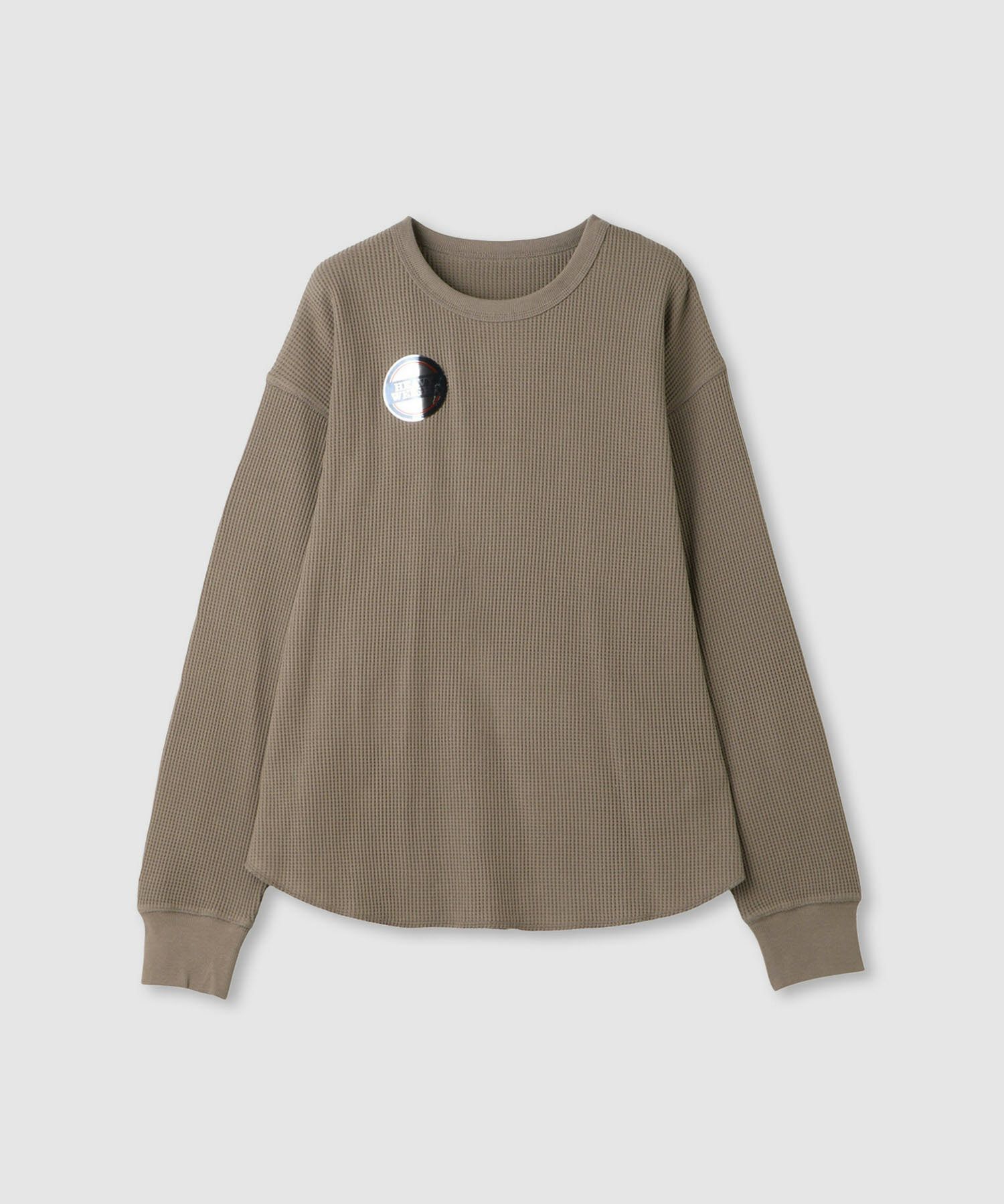 nAvy リラックスフィット ワッフルクルーネック長袖Tシャツ レディース メール便 対応商品