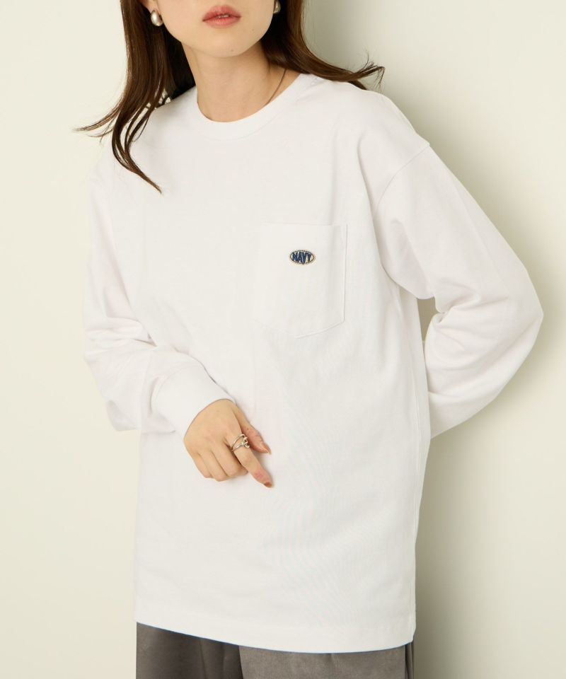 [値下げ]nAvy  リラックスフィット ヘビーウェイト長袖Tシャツ レディース メール便 対応商品商品画像-1