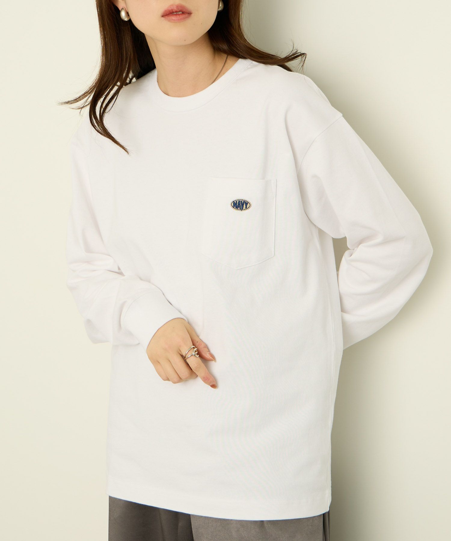 nAvy  リラックスフィット ヘビーウェイト長袖Tシャツ レディース メール便 対応商品商品サムネイル-1