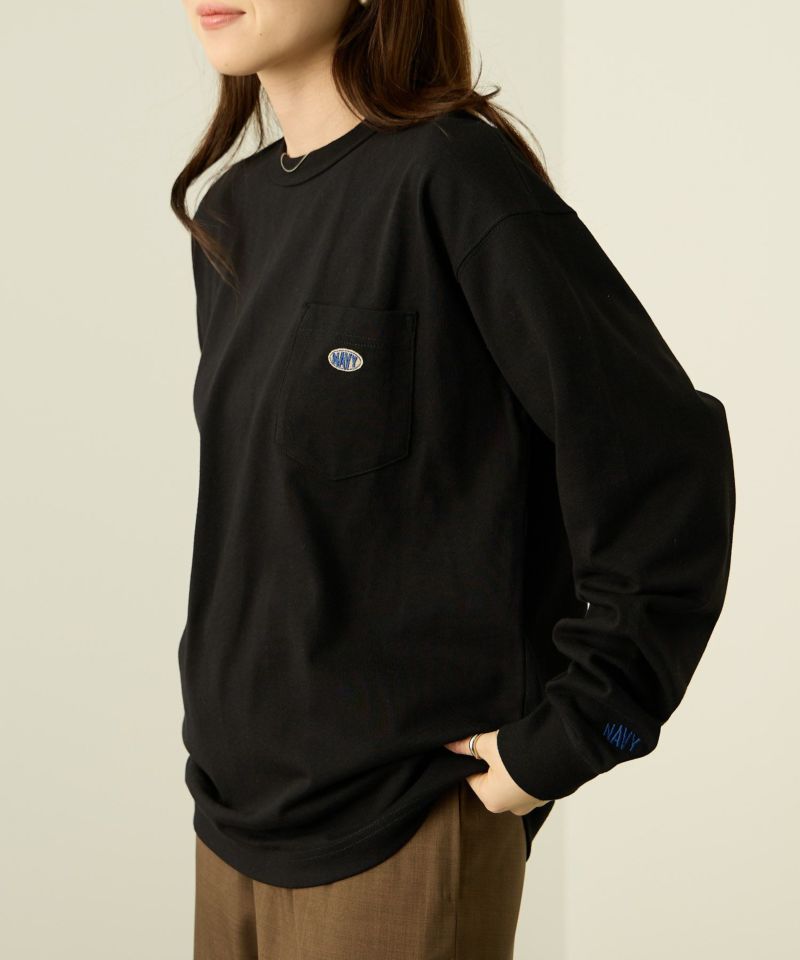 [値下げ]nAvy  リラックスフィット ヘビーウェイト長袖Tシャツ レディース メール便 対応商品商品画像-2