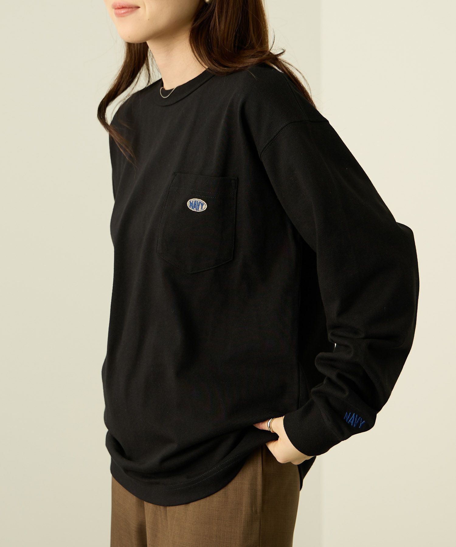 nAvy リラックスフィット ヘビーウェイト長袖Tシャツ レディース メール便 対応商品