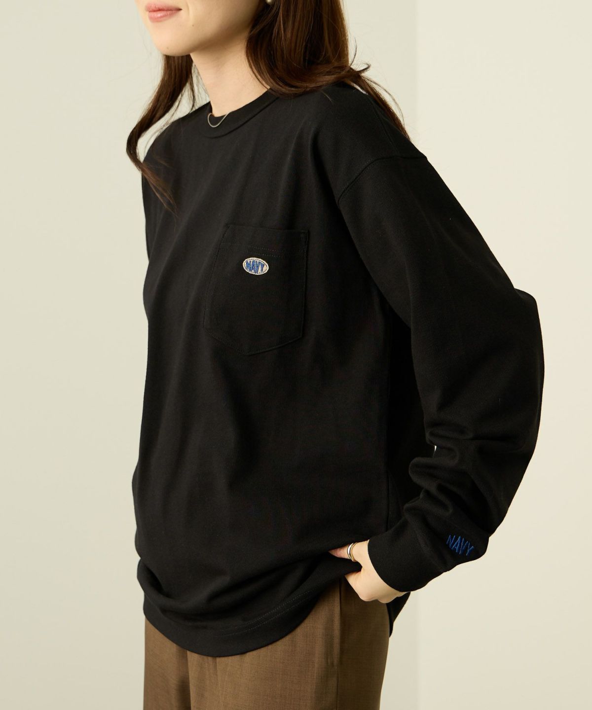 nAvy リラックスフィット ヘビーウェイト長袖Tシャツ レディース メール便 対応商品