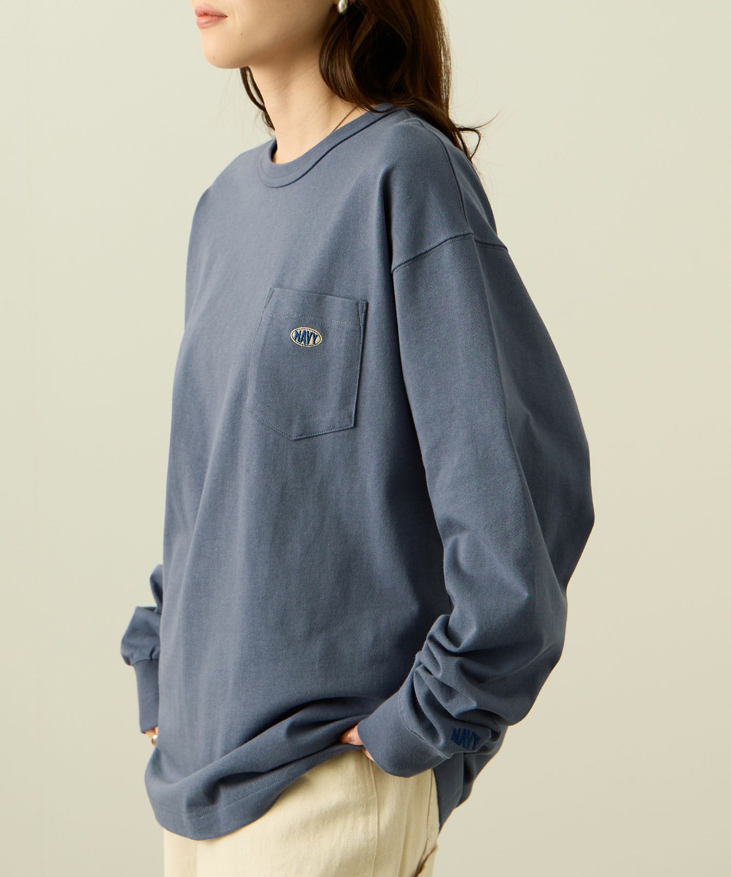 nAvy  リラックスフィット ヘビーウェイト長袖Tシャツ レディース メール便 対応商品商品サムネイル-3