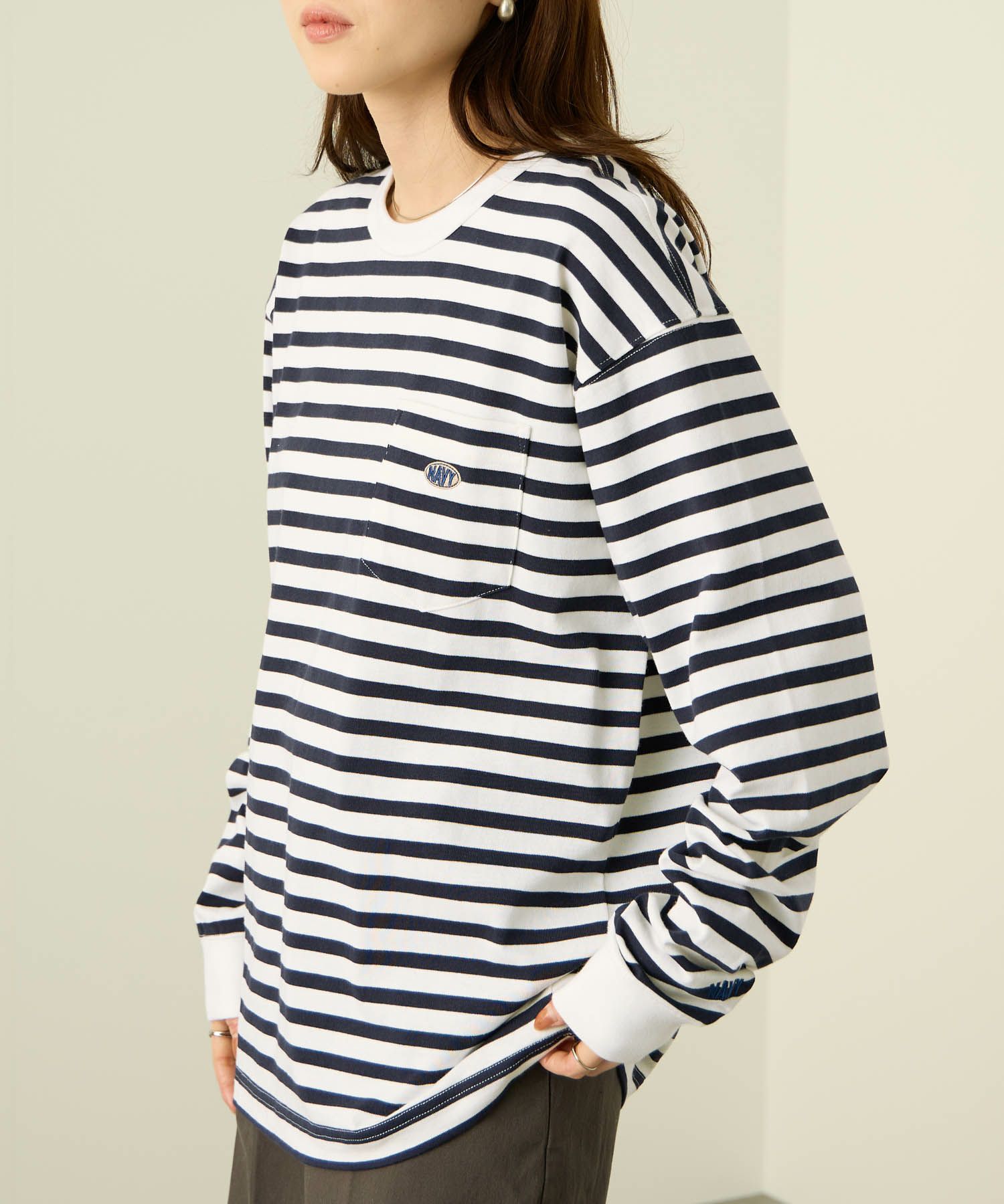 nAvy  リラックスフィット ヘビーウェイト長袖Tシャツ レディース メール便 対応商品商品サムネイル-4