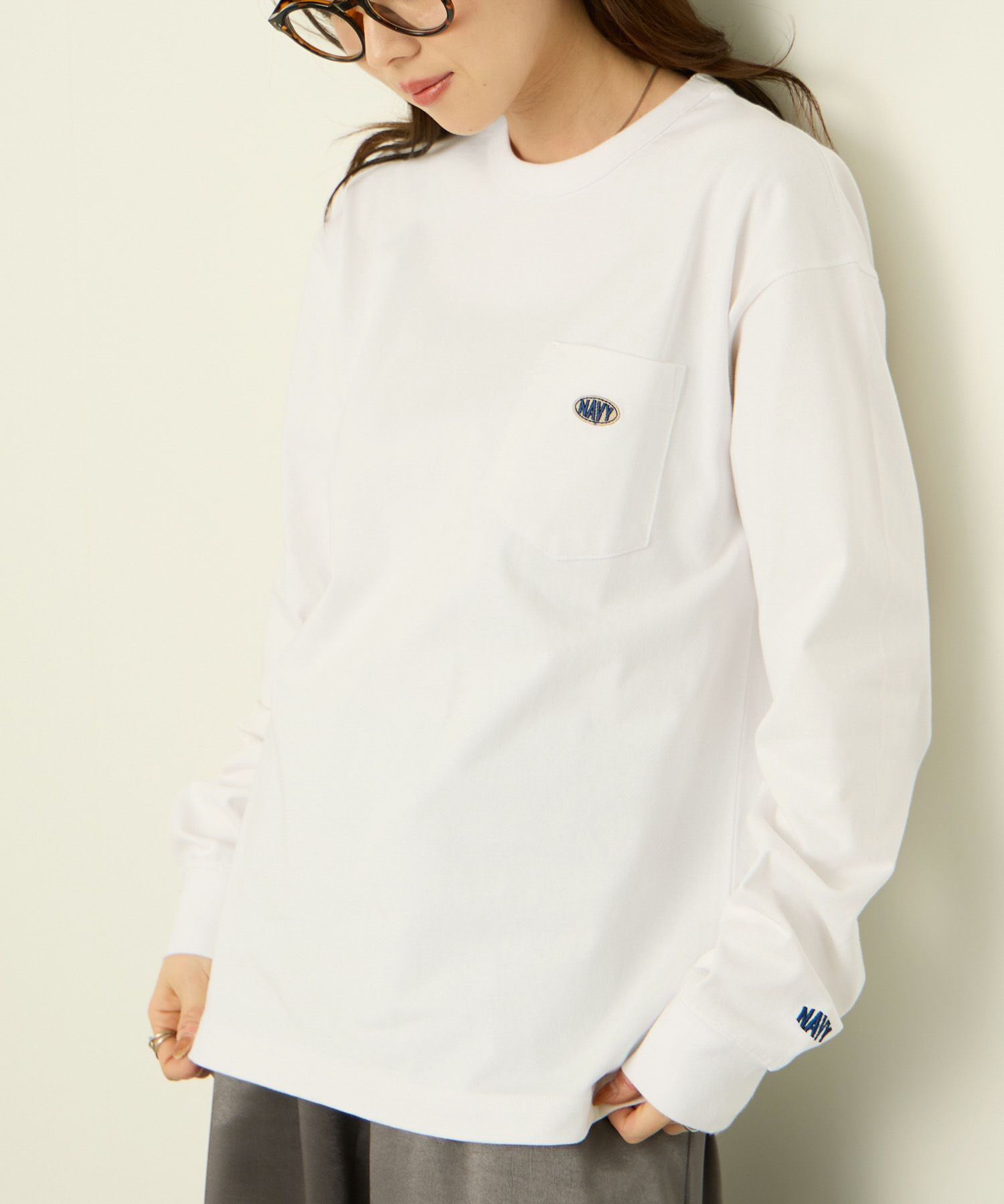 nAvy  リラックスフィット ヘビーウェイト長袖Tシャツ レディース メール便 対応商品商品サムネイル-6
