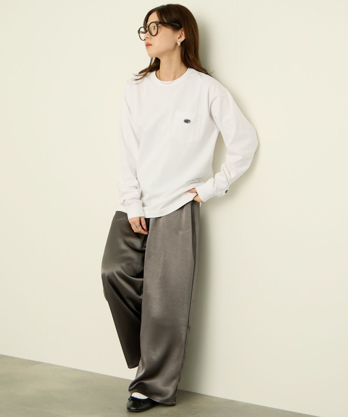 nAvy リラックスフィット ヘビーウェイト長袖Tシャツ レディース メール便 対応商品