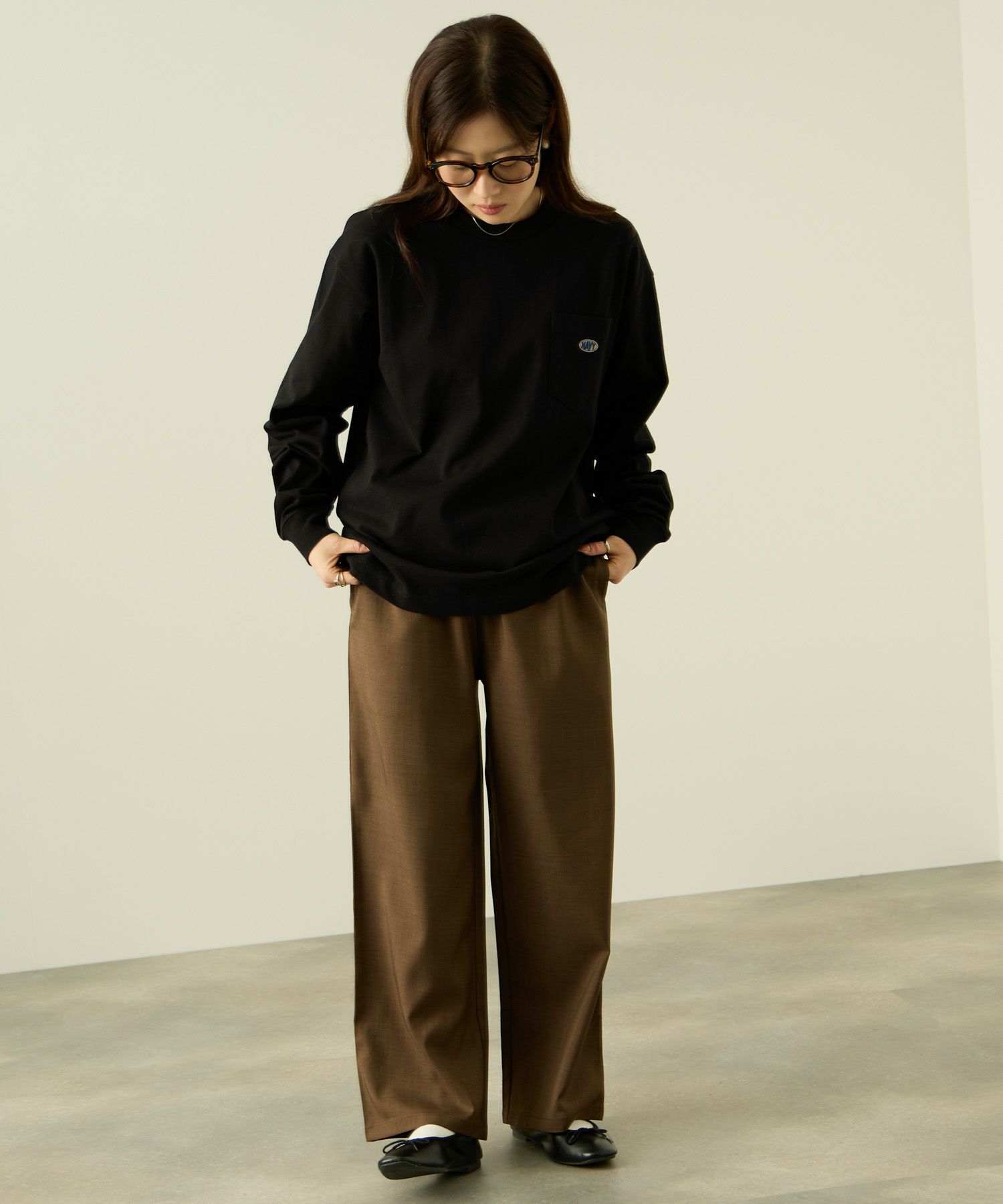 nAvy リラックスフィット ヘビーウェイト長袖Tシャツ レディース メール便 対応商品