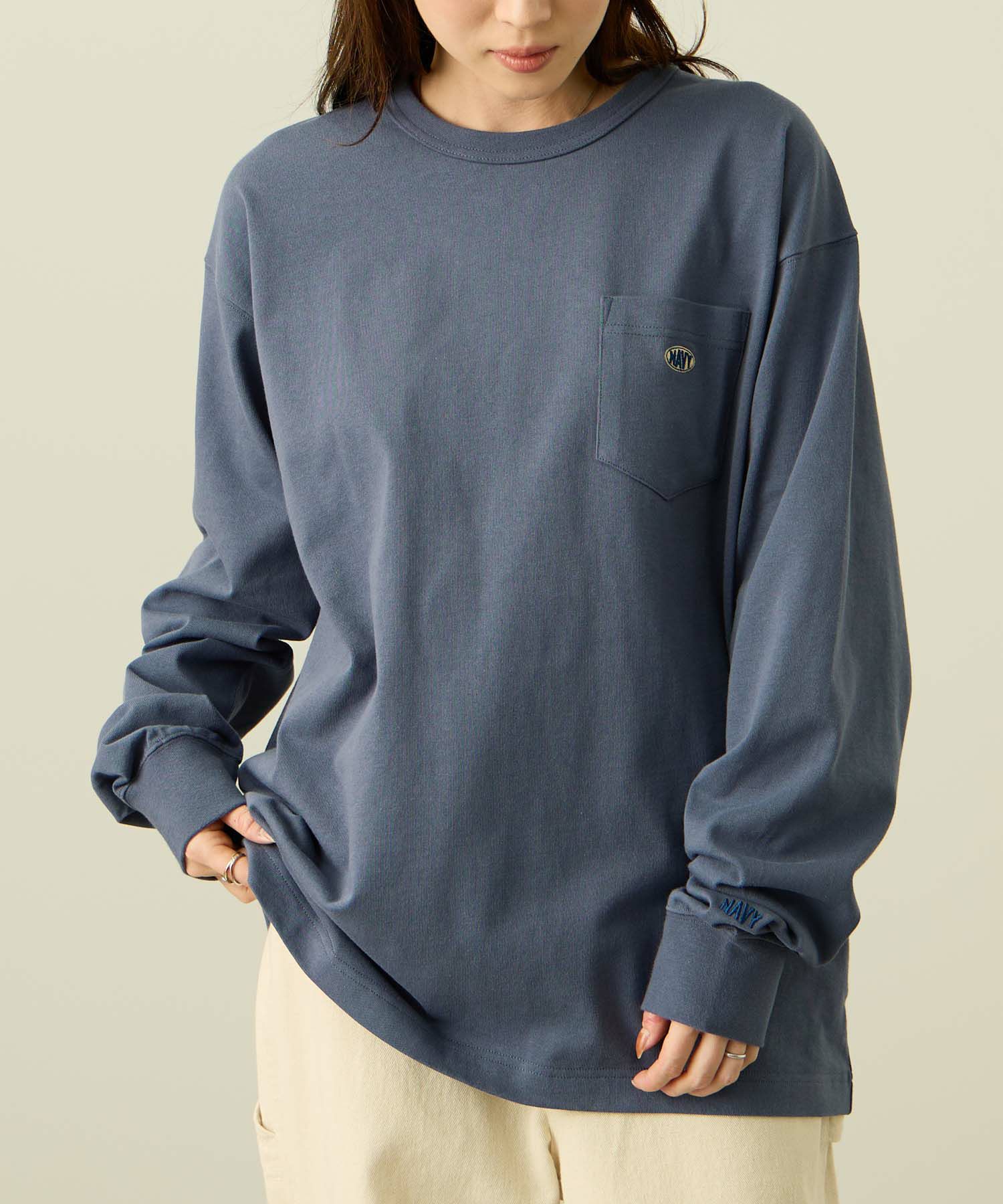 [値下げ]nAvy  リラックスフィット ヘビーウェイト長袖Tシャツ レディース メール便 対応商品商品サムネイル-15