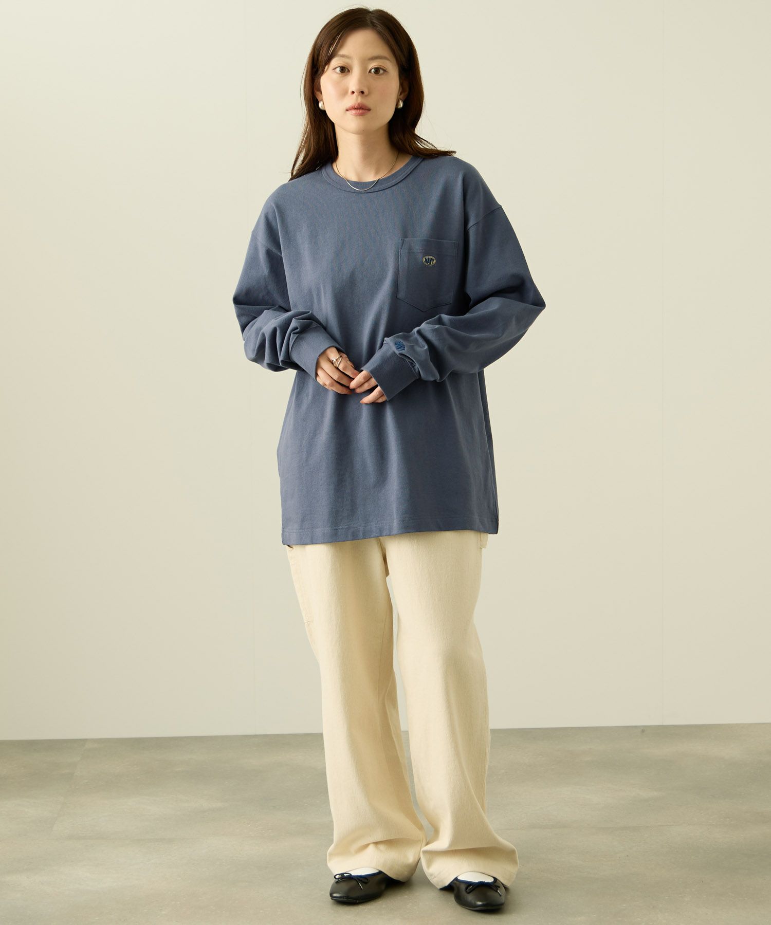 nAvy  リラックスフィット ヘビーウェイト長袖Tシャツ レディース メール便 対応商品商品サムネイル-16