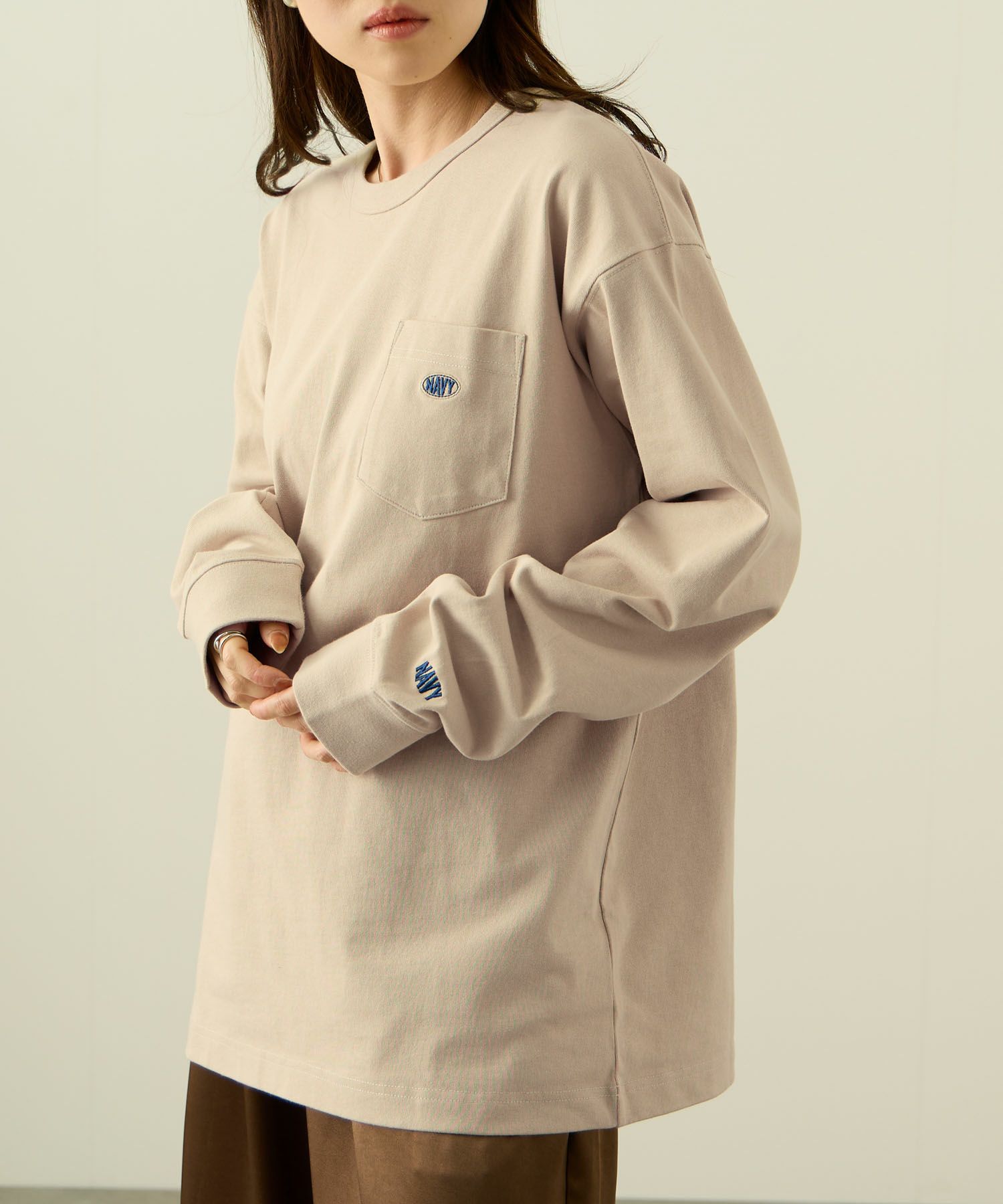 [値下げ]nAvy  リラックスフィット ヘビーウェイト長袖Tシャツ レディース メール便 対応商品商品サムネイル-22