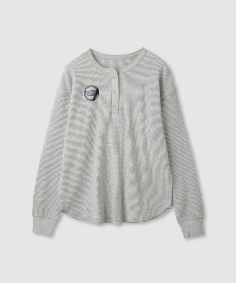 nAvy  リラックスフィット ワッフルヘンリーネック長袖Tシャツ レディース メール便 対応商品商品画像-2