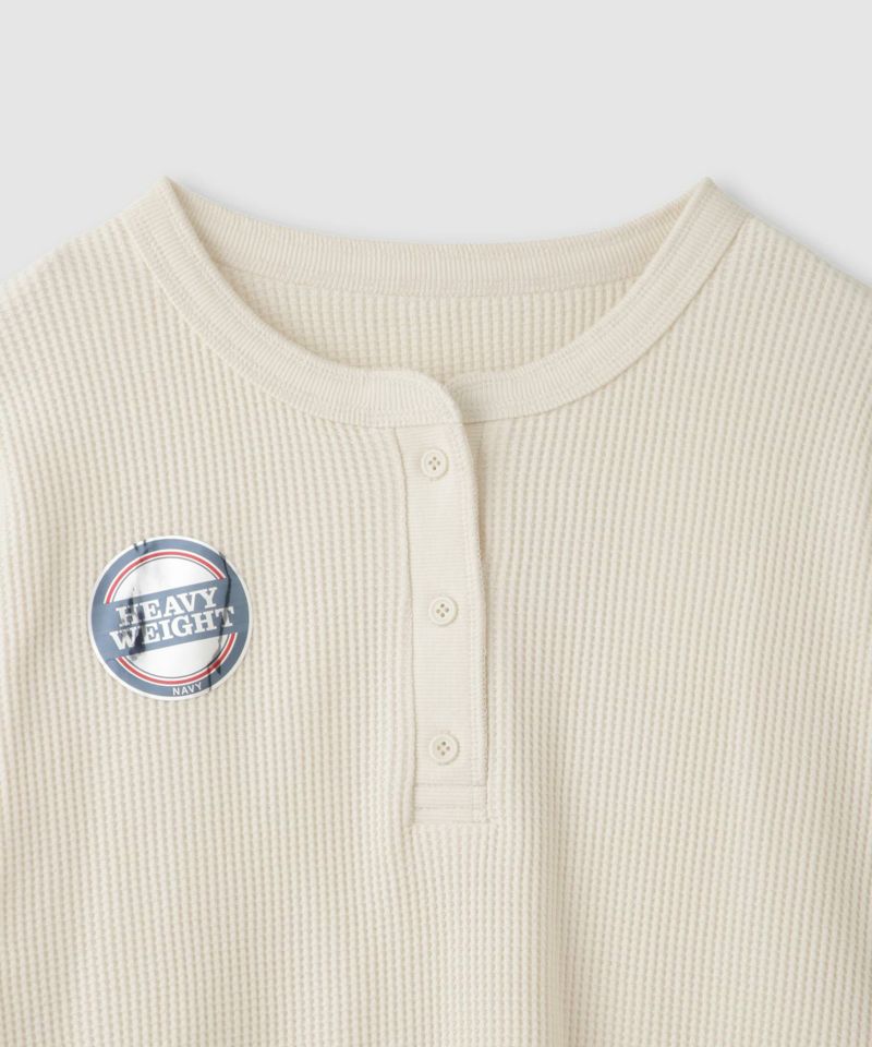 nAvy  リラックスフィット ワッフルヘンリーネック長袖Tシャツ レディース メール便 対応商品商品画像-6