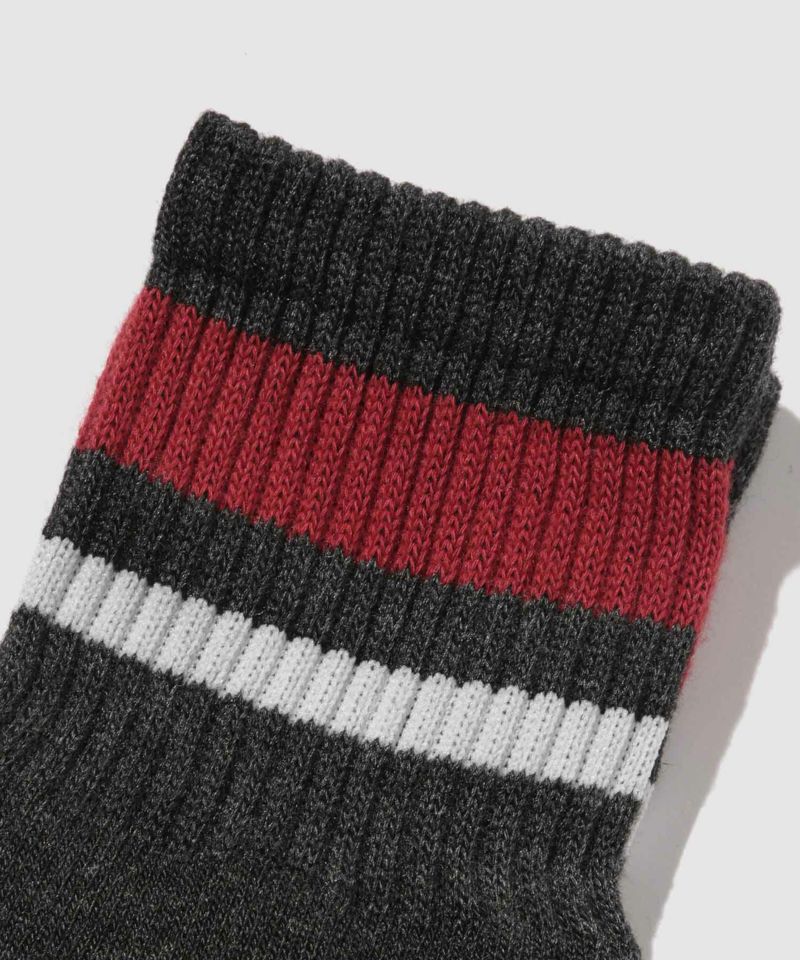 [値下げ]NAVY  MAC HEAT クォーターソックス ライン柄 2足組 メンズ商品画像-4