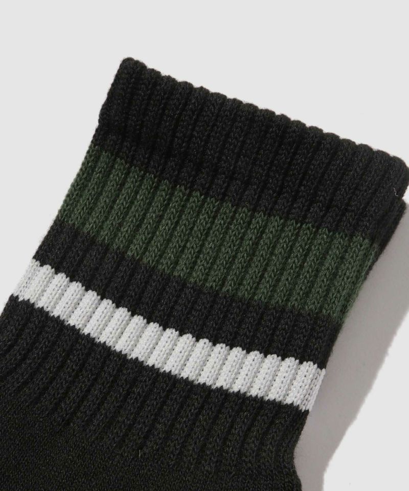 [値下げ]NAVY  MAC HEAT クォーターソックス ライン柄 2足組 メンズ商品画像-6