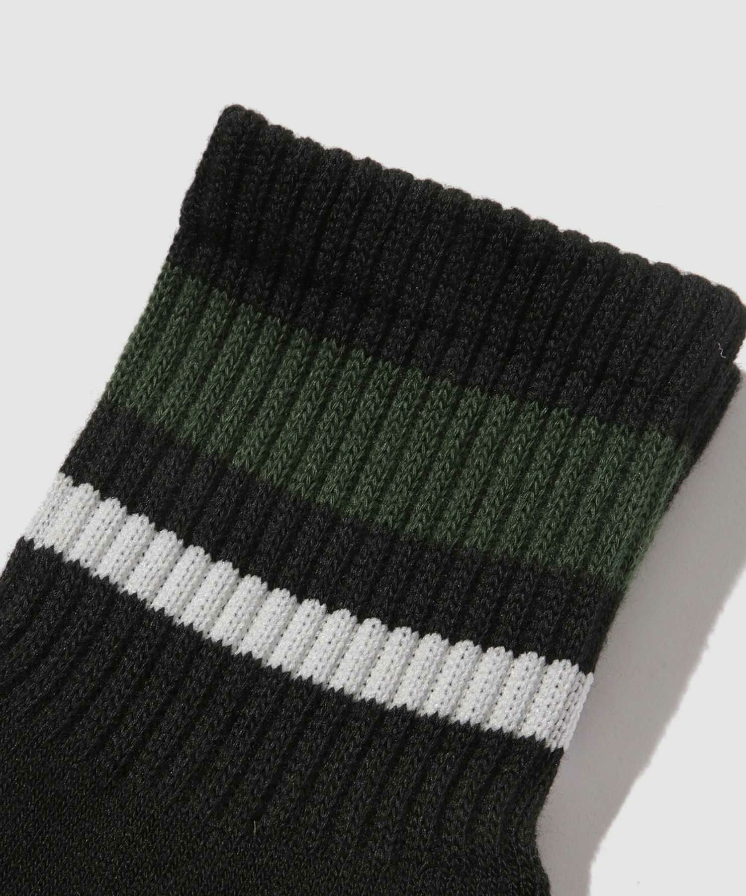 NAVY MAC HEAT クォーターソックス ライン柄 2足組 メンズ商品サムネイル-6