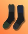 NAVY MAC HEAT クルーソックス 切替デザイン 2足組 メンズ