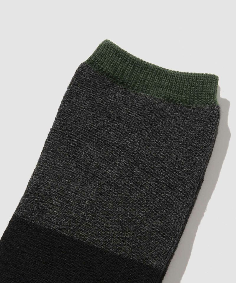 [値下げ]NAVY  MAC HEAT クルーソックス 切替デザイン 2足組 メンズ商品画像-3