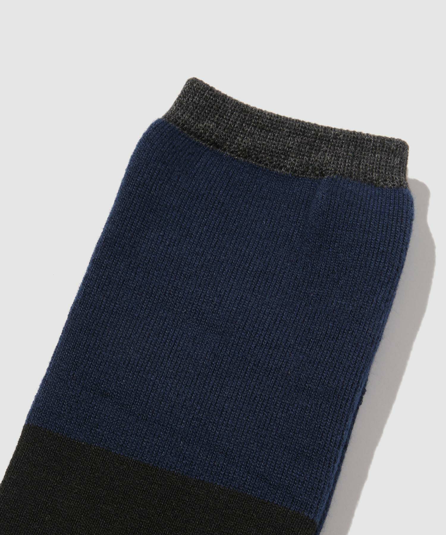 NAVY  MAC HEAT クルーソックス 切替デザイン 2足組 メンズ商品サムネイル-4