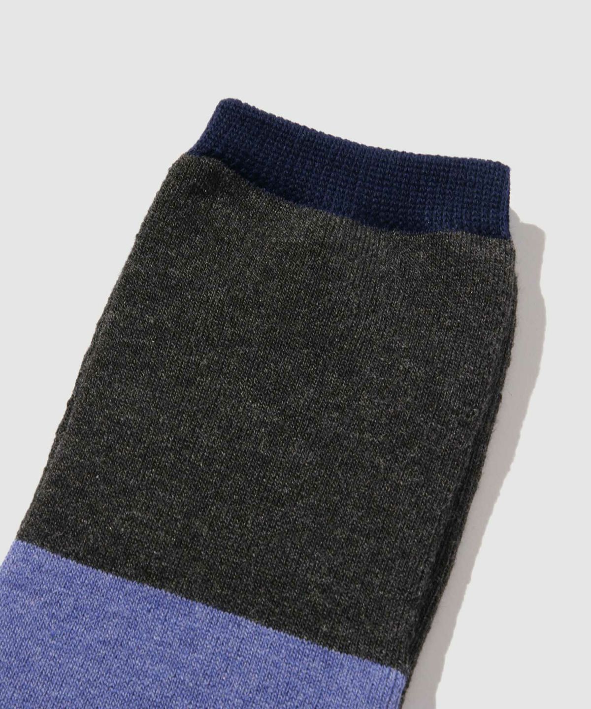 NAVY MAC HEAT クルーソックス 切替デザイン 2足組 メンズ