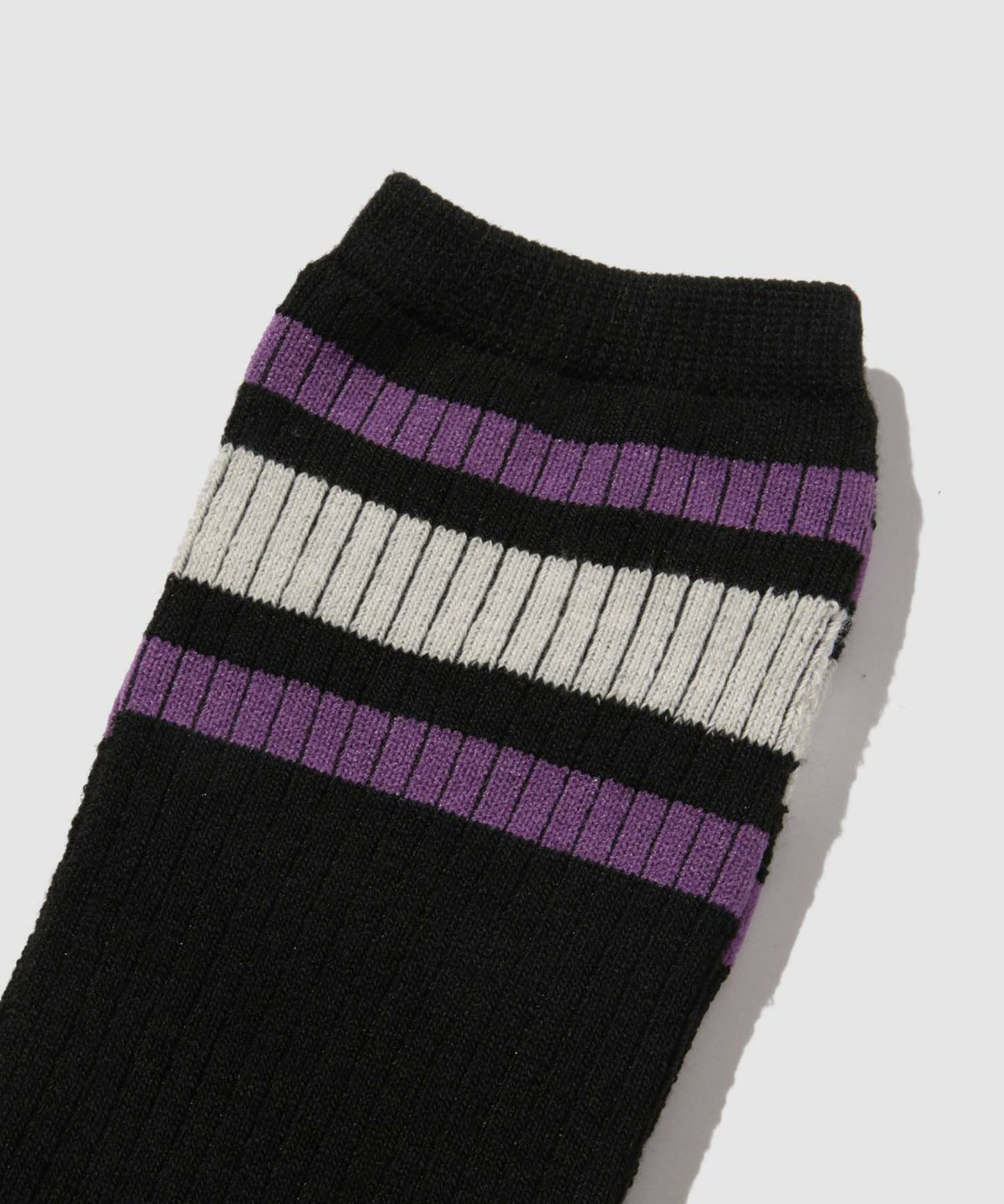 NAVY MAC HEAT クルーソックス ライン柄 メンズ