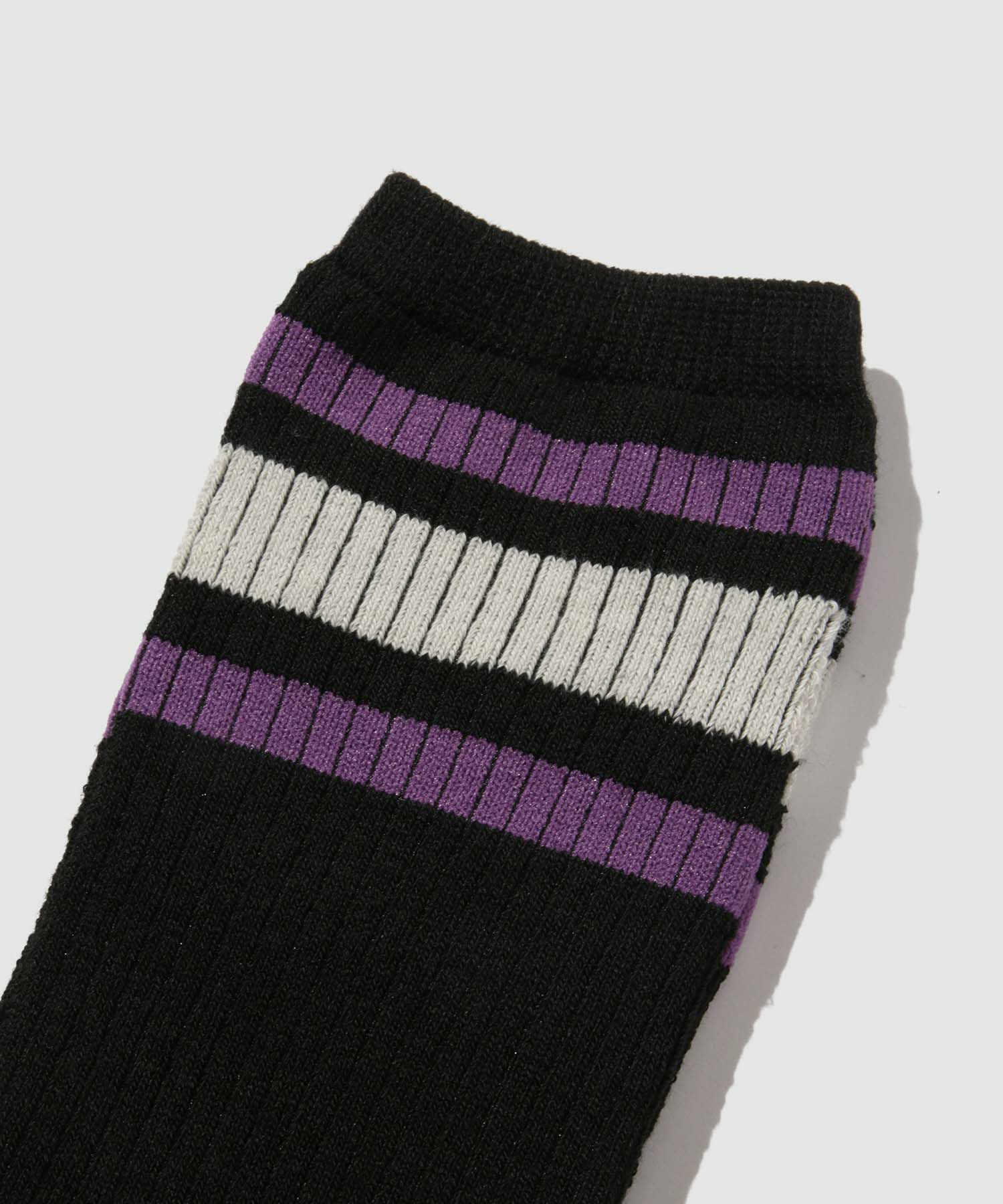 NAVY MAC HEAT クルーソックス ライン柄 メンズ