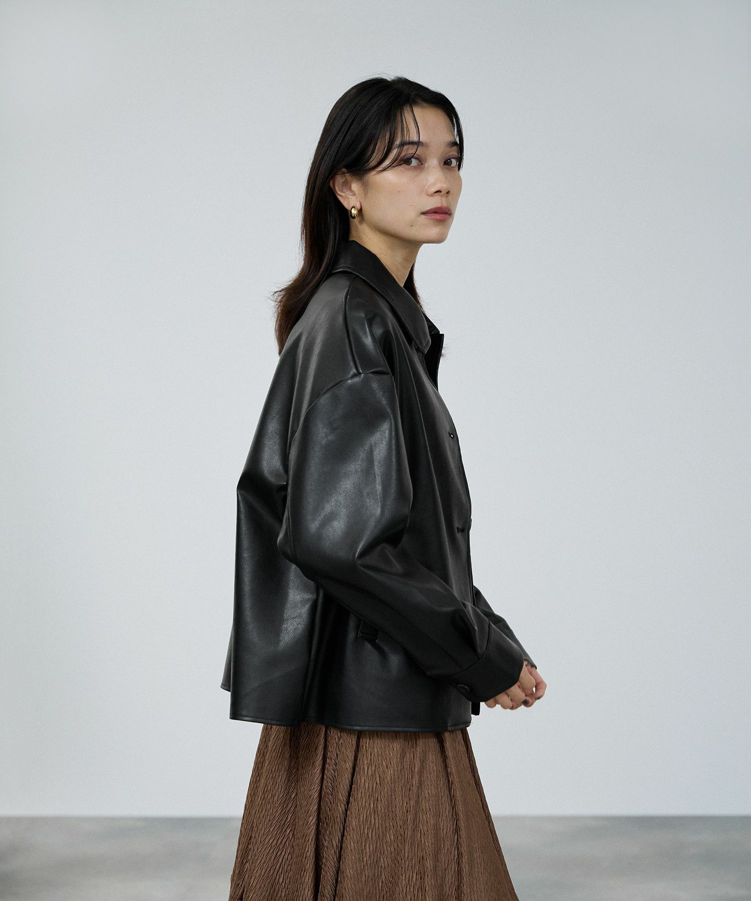 [最終さらに50%OFF]milli de l'air ソフト合皮ブルゾン レディース商品画像-6