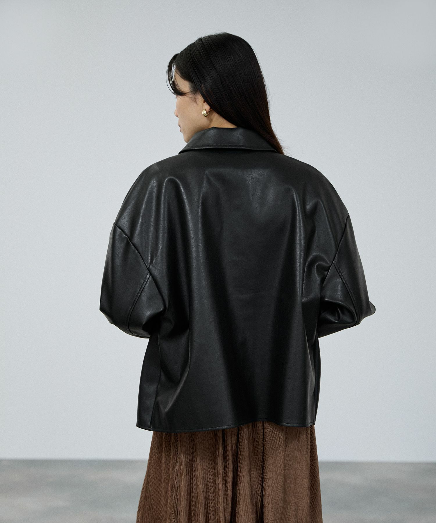 [最終さらに50%OFF]milli de l'air ソフト合皮ブルゾン レディース商品画像-7