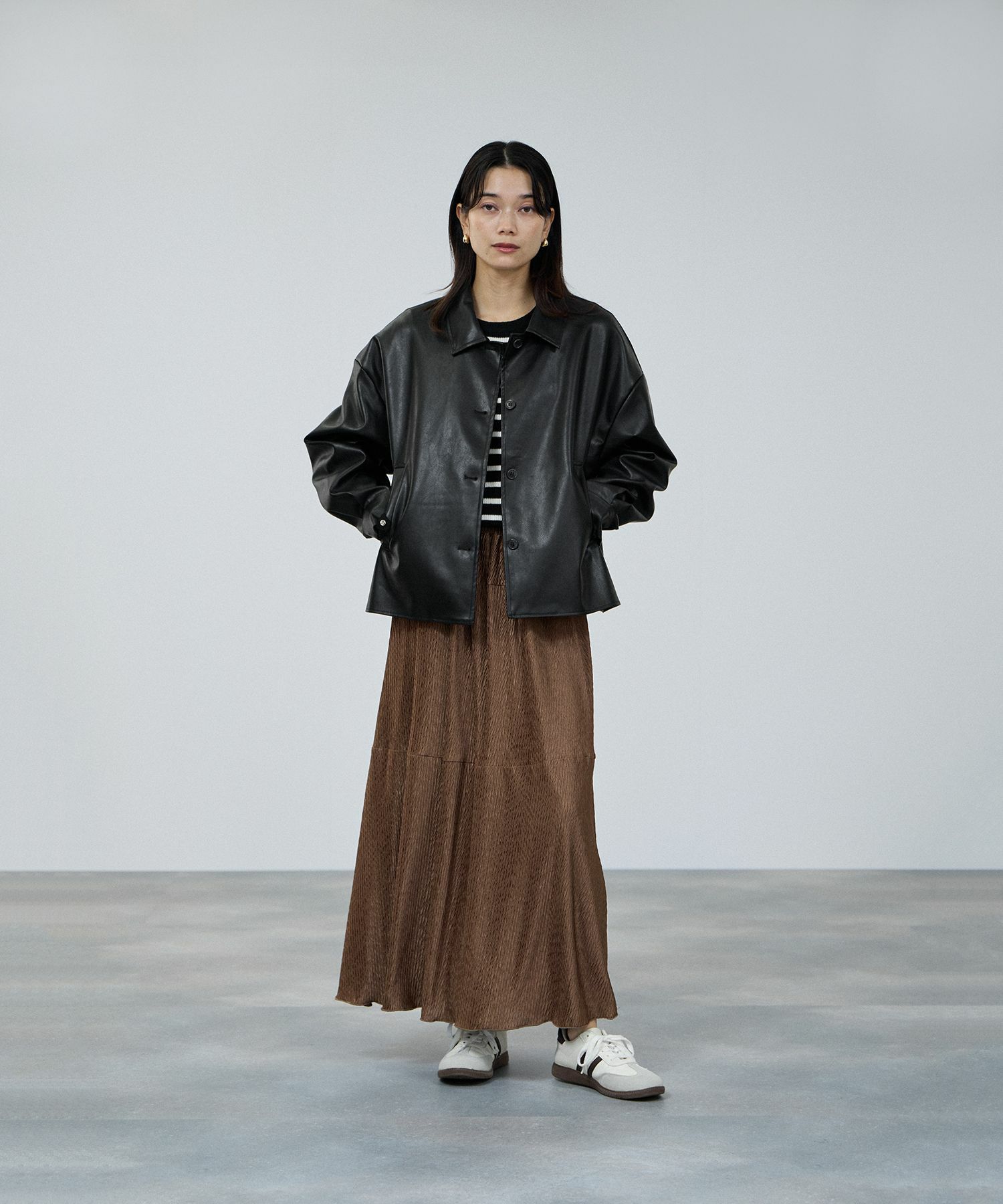 [最終さらに50%OFF]milli de l'air ソフト合皮ブルゾン レディース商品画像-9