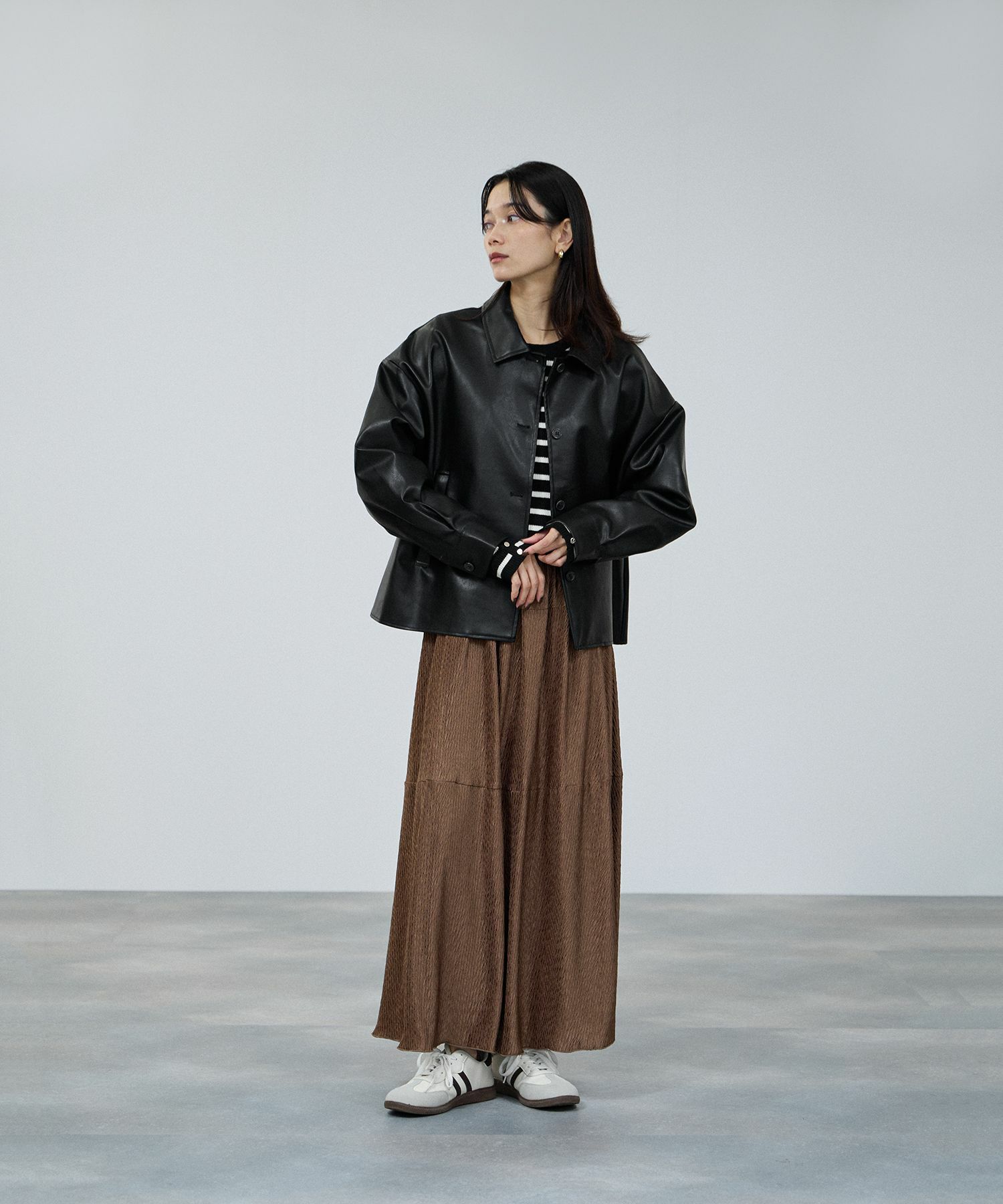 [最終さらに50%OFF]milli de l'air ソフト合皮ブルゾン レディース商品画像-10