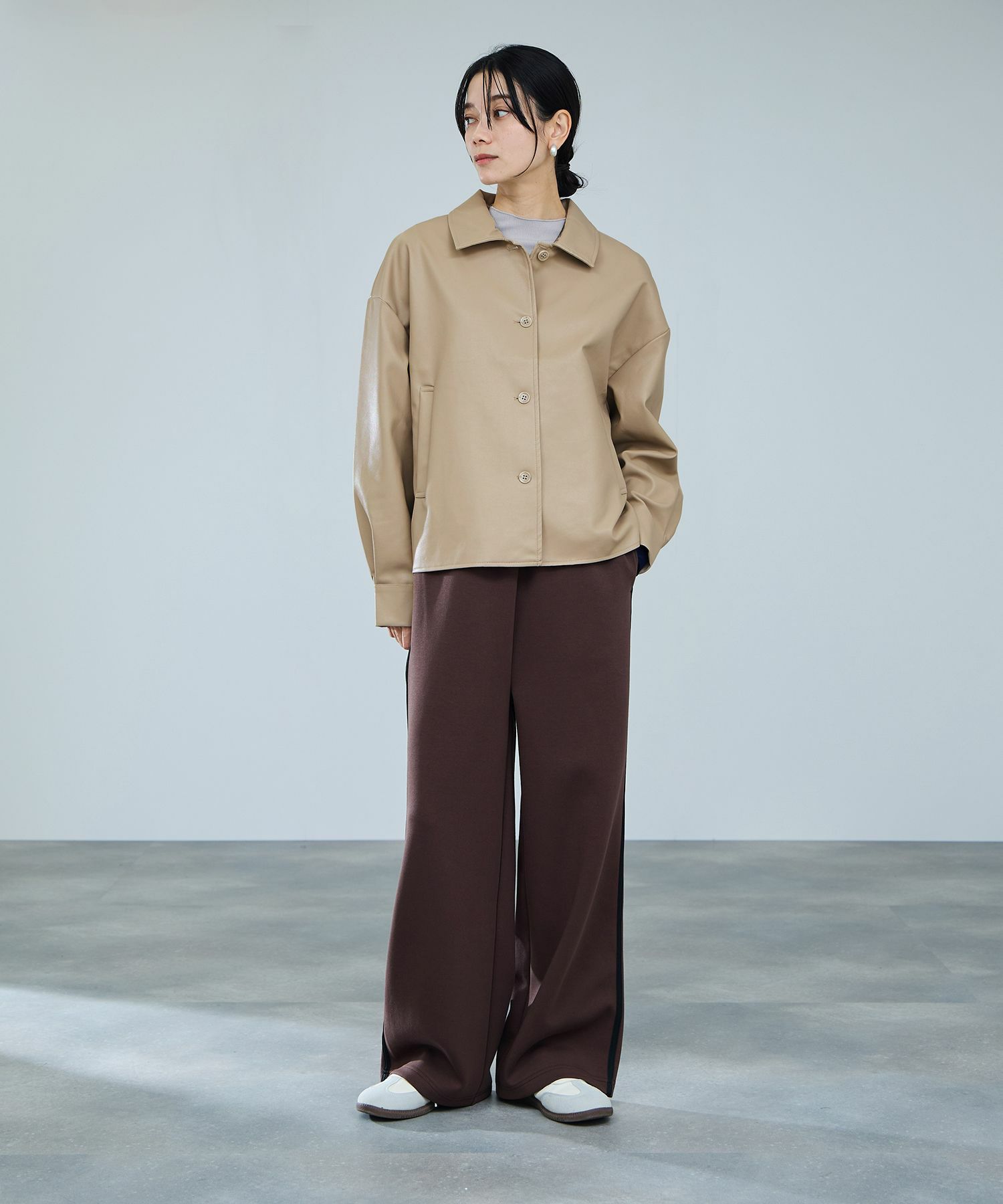 [値下げ]milli de l'air ソフト合皮ブルゾン レディース商品画像-13