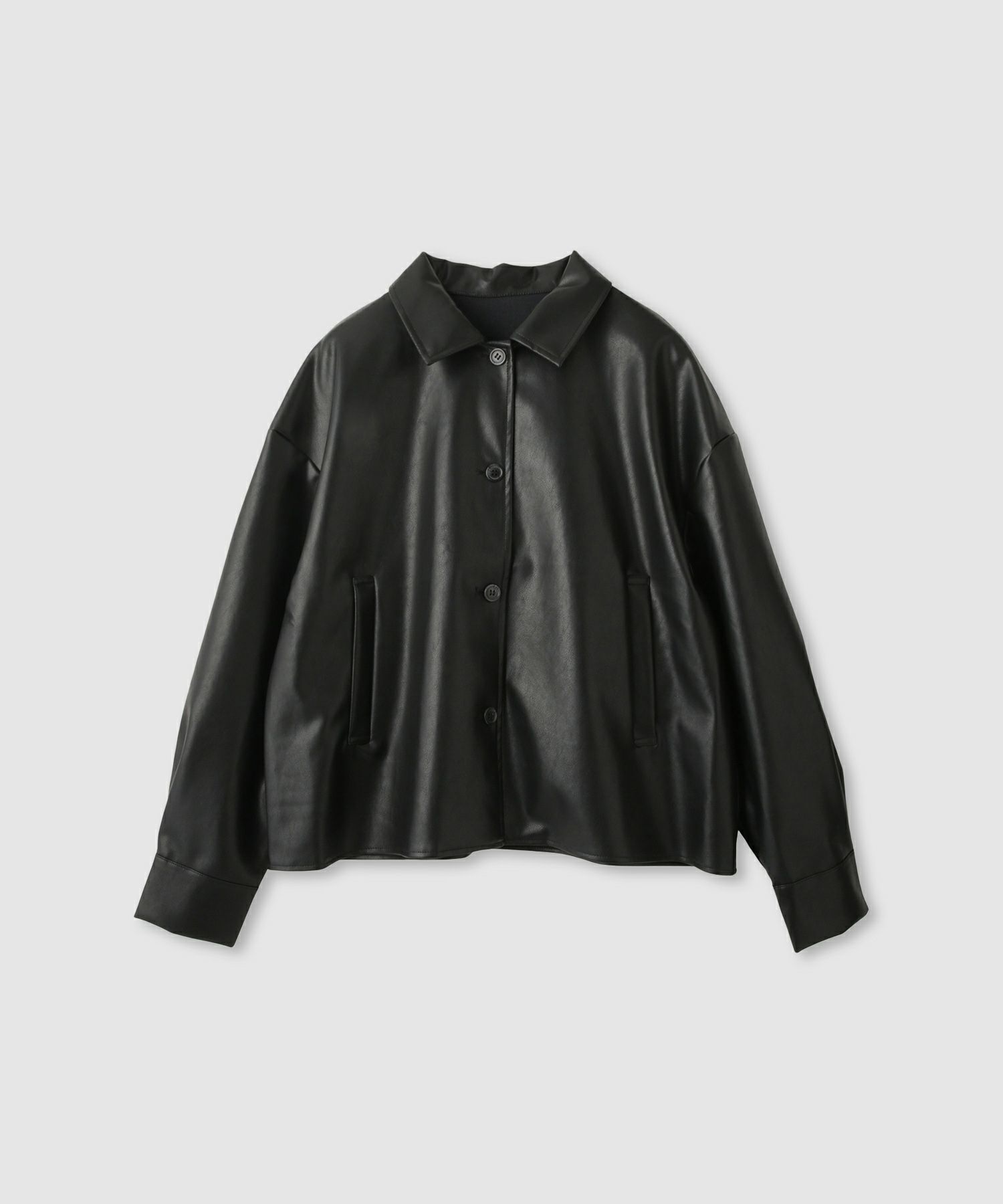 [最終さらに50%OFF]milli de l'air ソフト合皮ブルゾン レディース商品画像-14