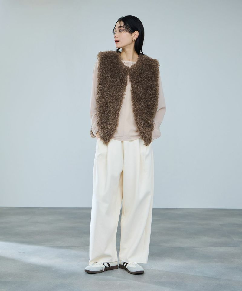 milli de l'air リンクルフェイクファーベスト レディース商品画像-5