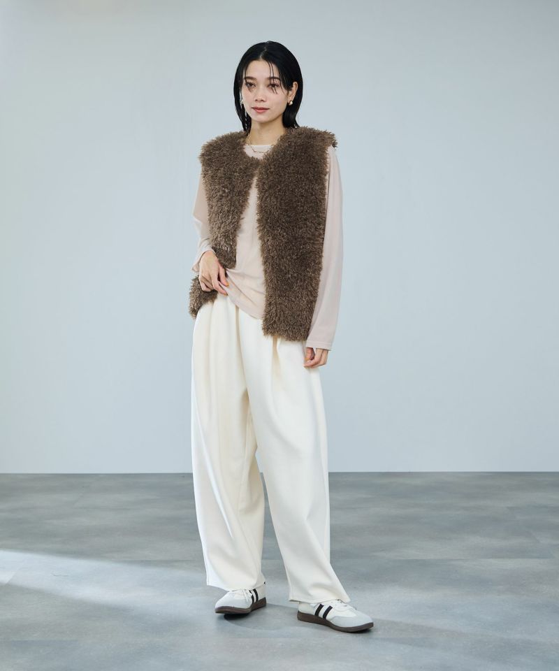 milli de l'air リンクルフェイクファーベスト レディース商品画像-6