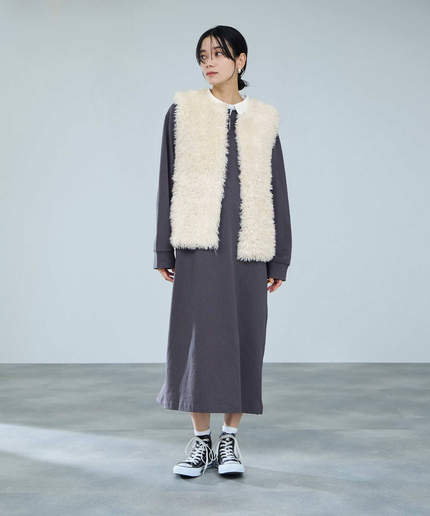 milli de l'air リンクルフェイクファーベスト レディース商品サムネイル-8