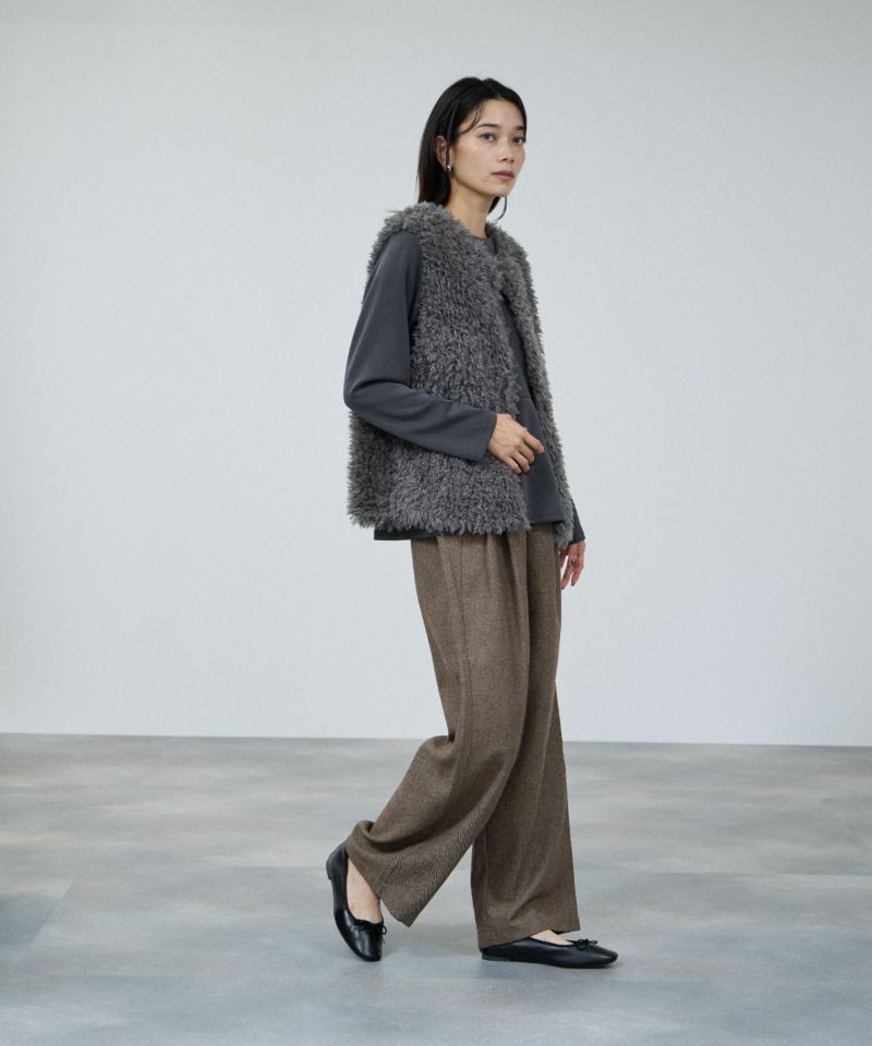 [最終さらに50%OFF]milli de l'air リンクルフェイクファーベスト レディース商品画像-14