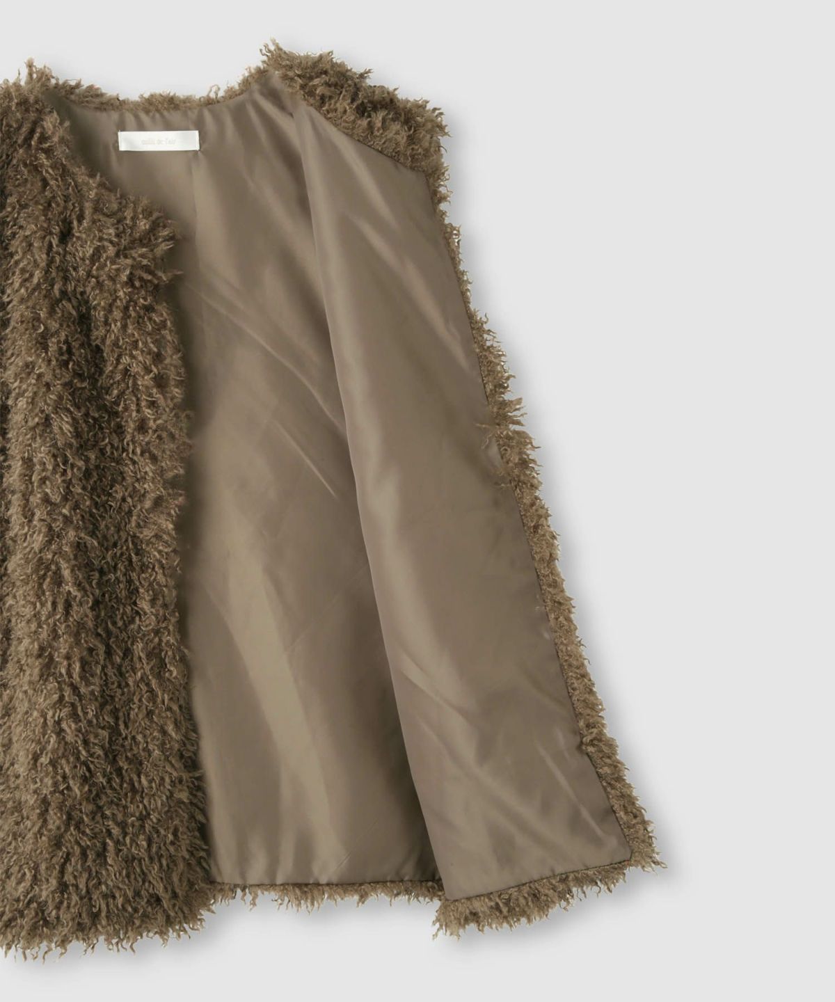 milli de l'air リンクルフェイクファーベスト レディース