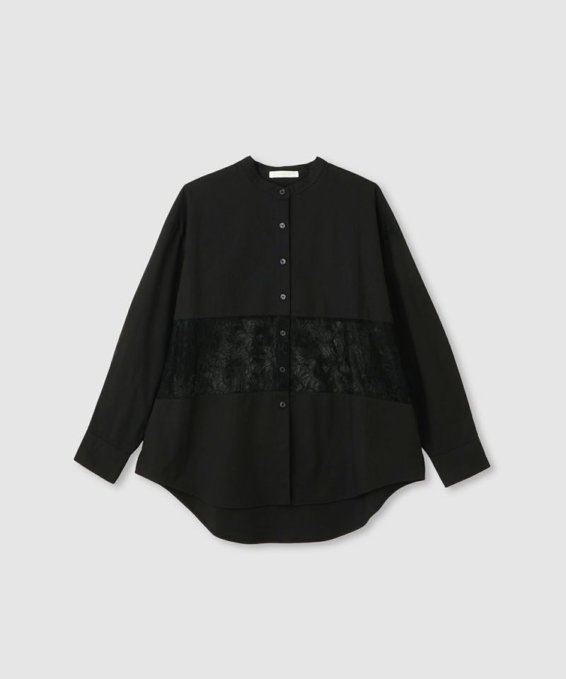 milli de l'air レースブロッキングバンドカラーシャツ レディース商品画像-12