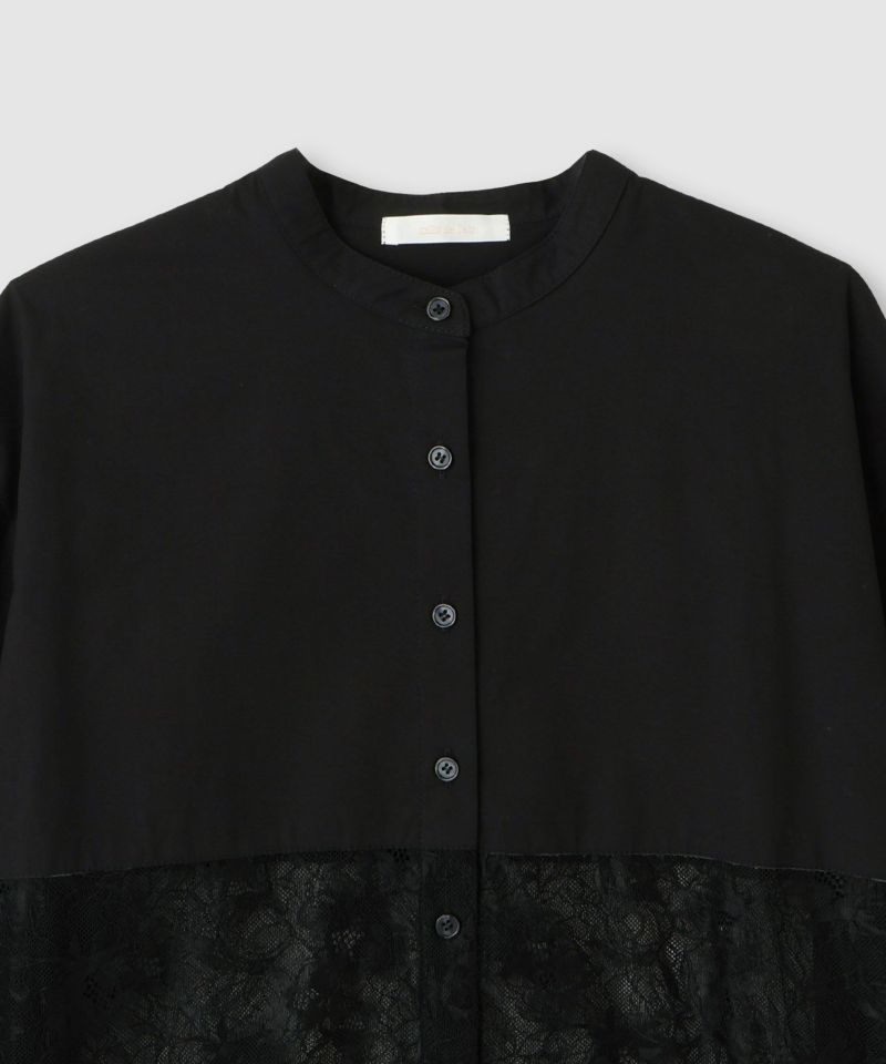 milli de l'air レースブロッキングバンドカラーシャツ レディース商品画像-15