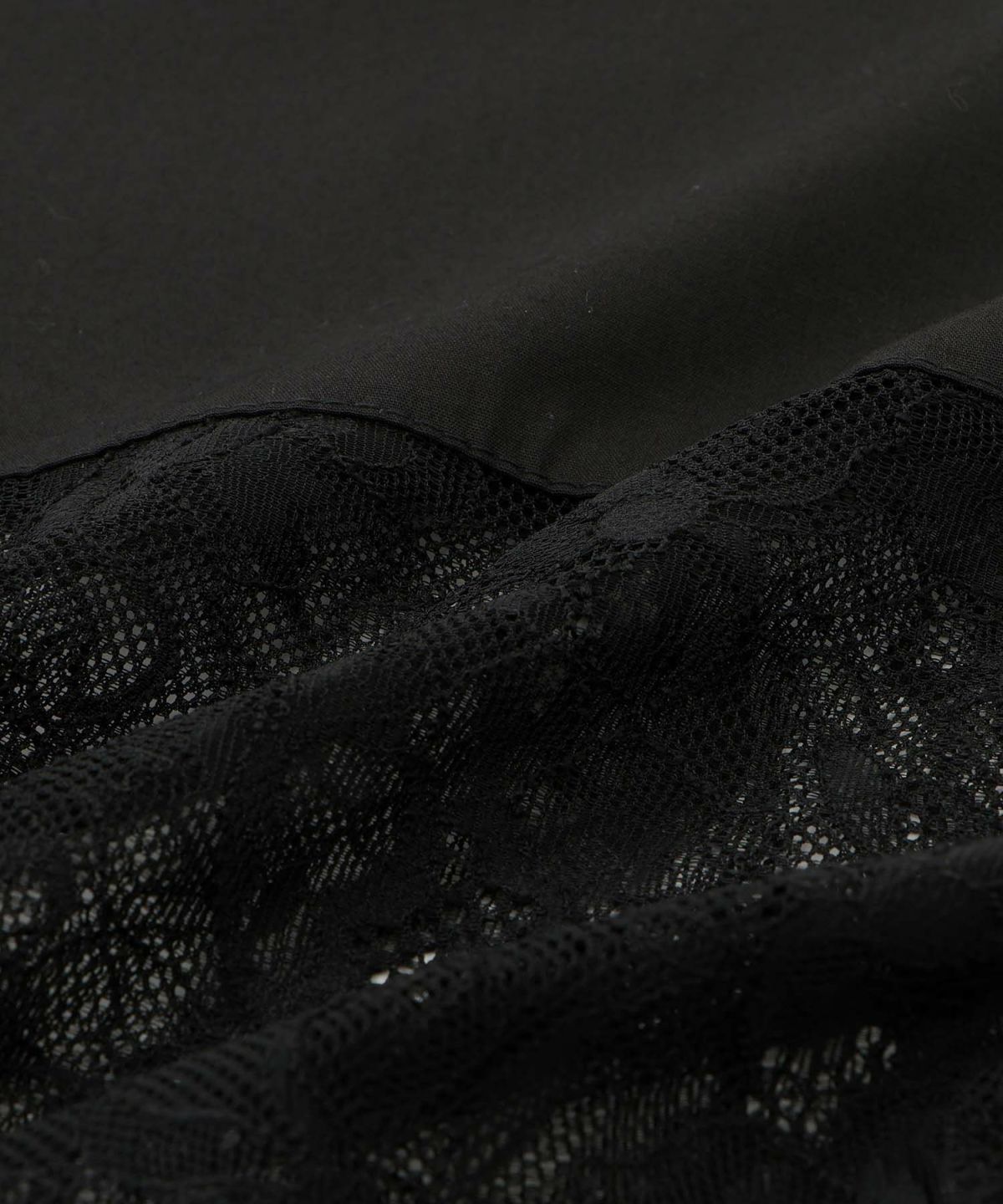 milli de l'air レースブロッキングバンドカラーシャツ レディース