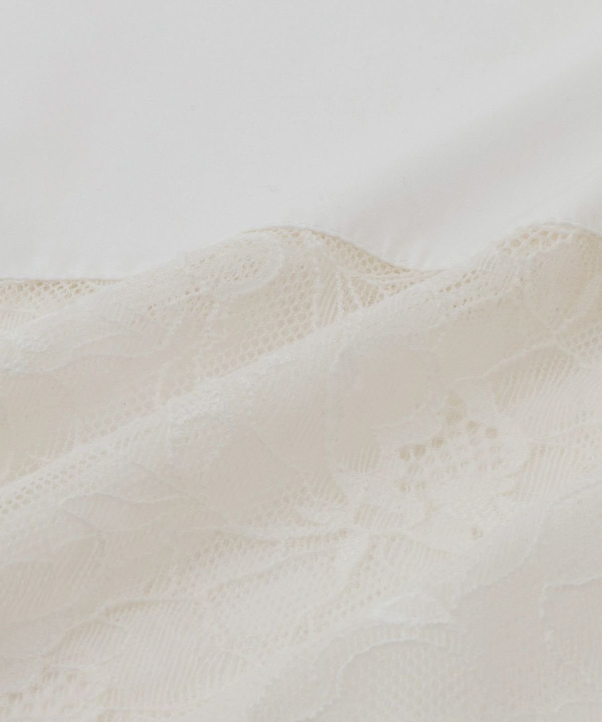 milli de l'air レースブロッキングバンドカラーシャツ レディース