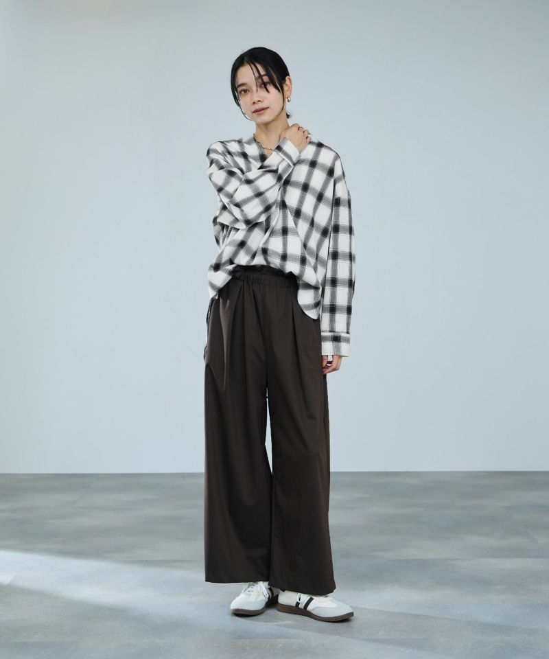 milli de l'air キーネックチェックブラウス レディース商品画像-10