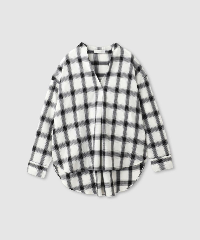 milli de l'air キーネックチェックブラウス レディース商品画像-13