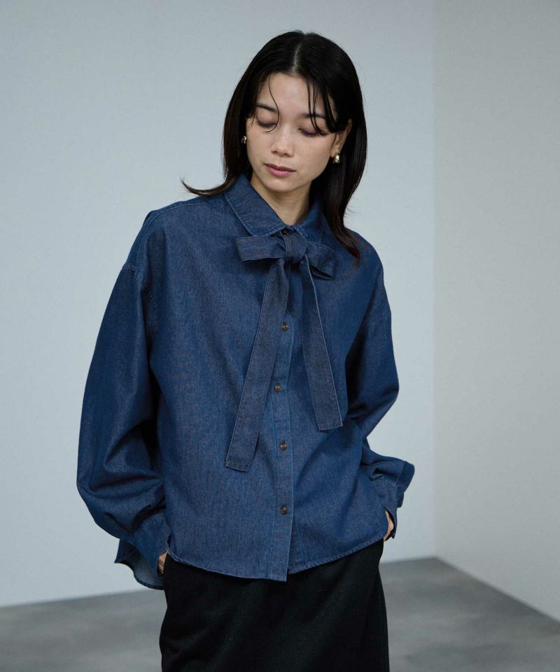 milli de l'air デニムボウタイシャツ レディース商品画像-1