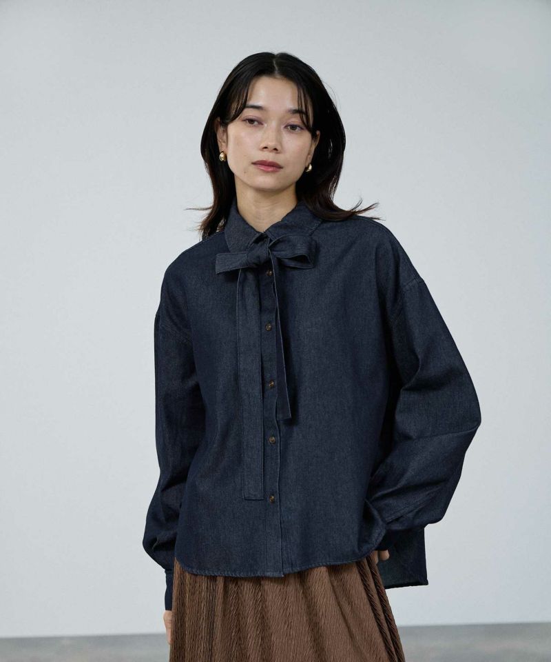 milli de l'air デニムボウタイシャツ レディース商品画像-2