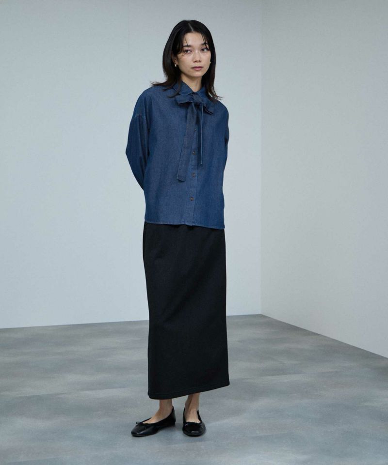 milli de l'air デニムボウタイシャツ レディース商品画像-10