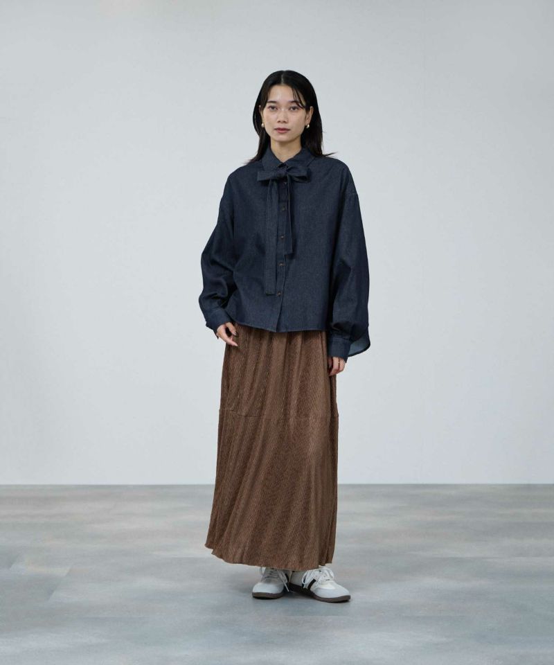 milli de l'air デニムボウタイシャツ レディース商品画像-12