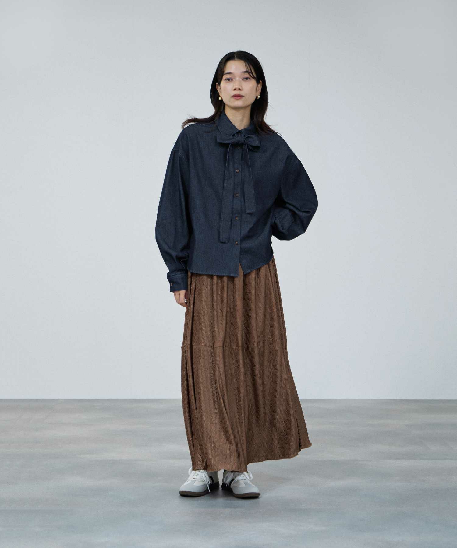 milli de l'air デニムボウタイシャツ レディース商品画像-13