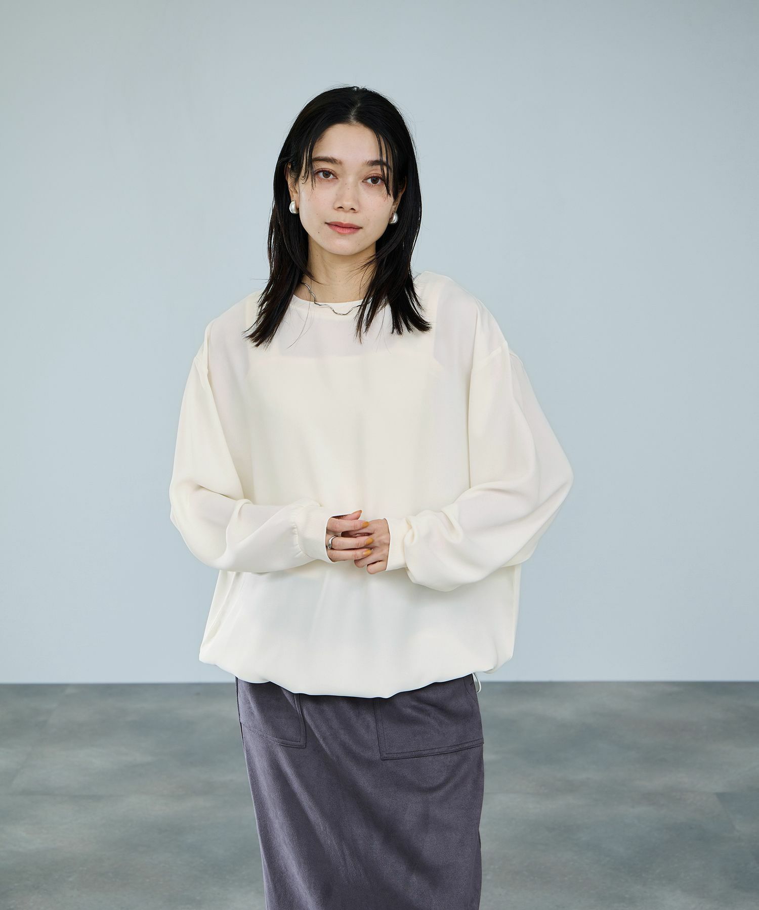 milli de l'air オーバーサイズブラウジングTブラウス レディース商品画像-2