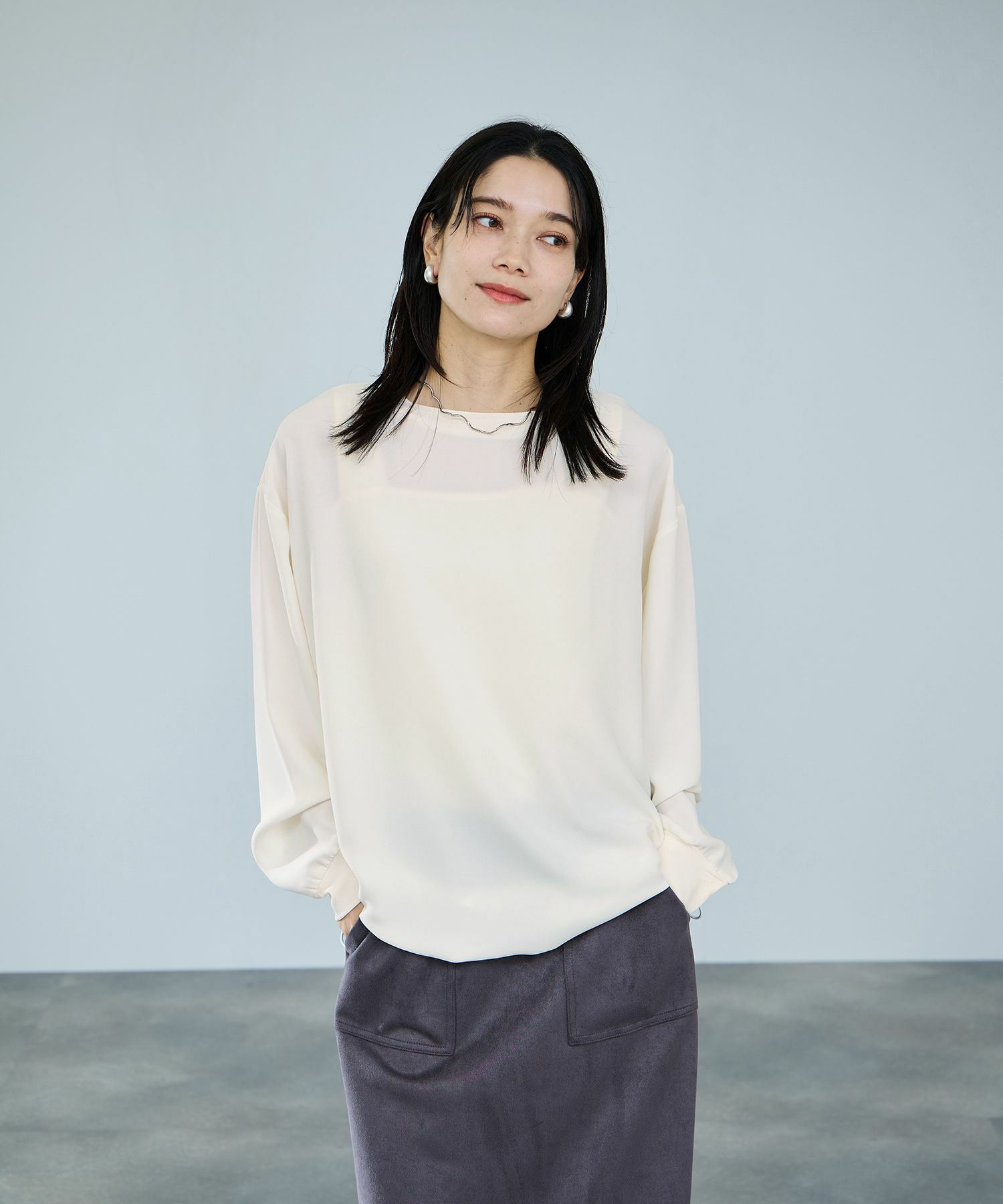 milli de l'air オーバーサイズブラウジングTブラウス レディース