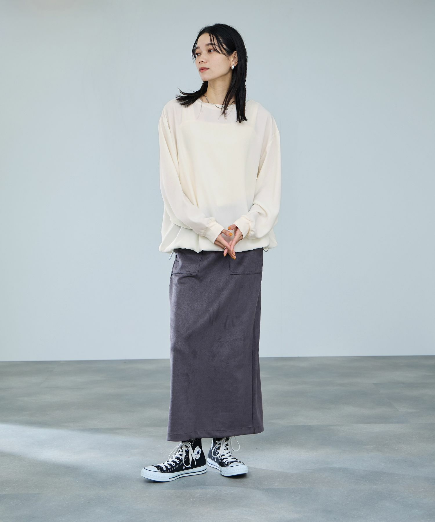 milli de l'air オーバーサイズブラウジングTブラウス レディース